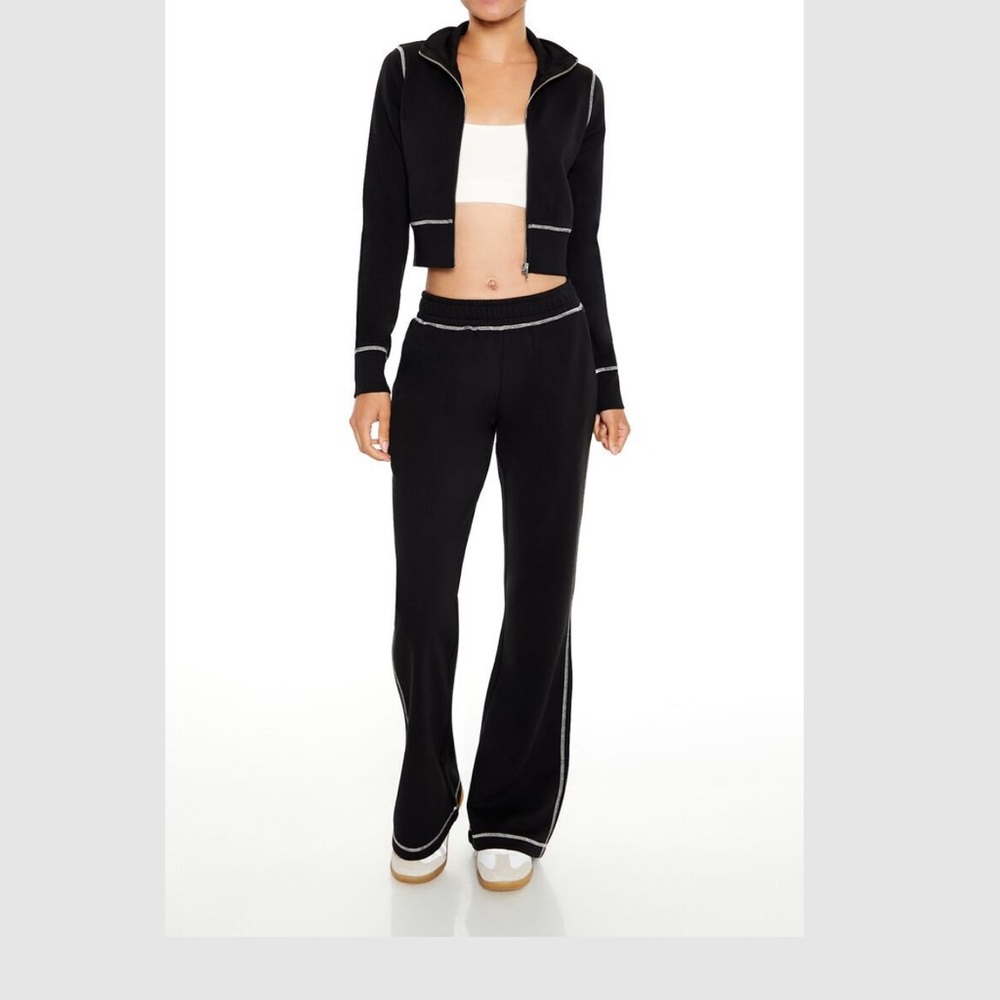 Forever 21 French terry zip- up and sweatpants set